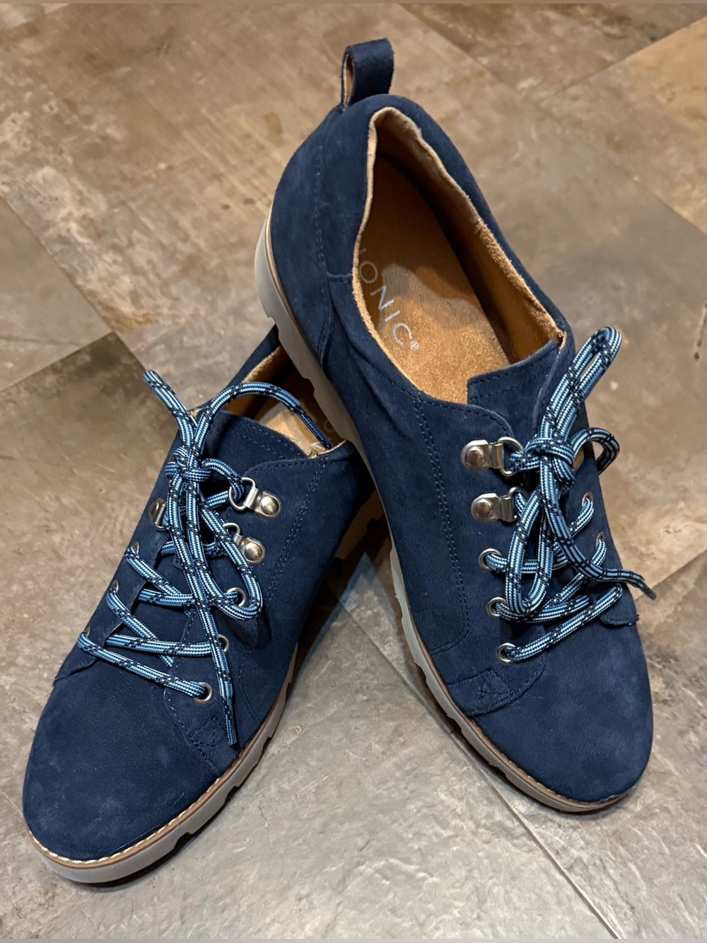 Vionic Women’s Navy Suede Lace-Up Casual Shoes
